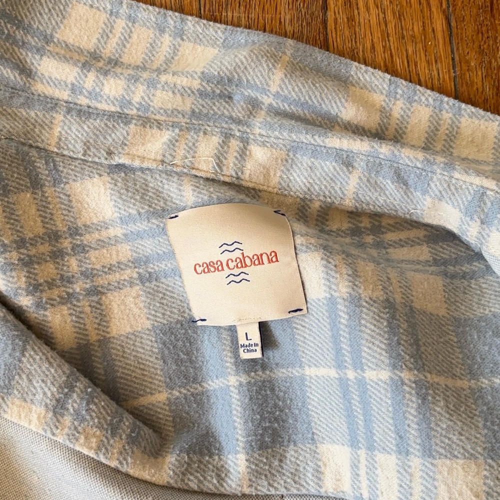 Casa Cabana Blue and Cream Plaid Shirt - Picture 5 of 5